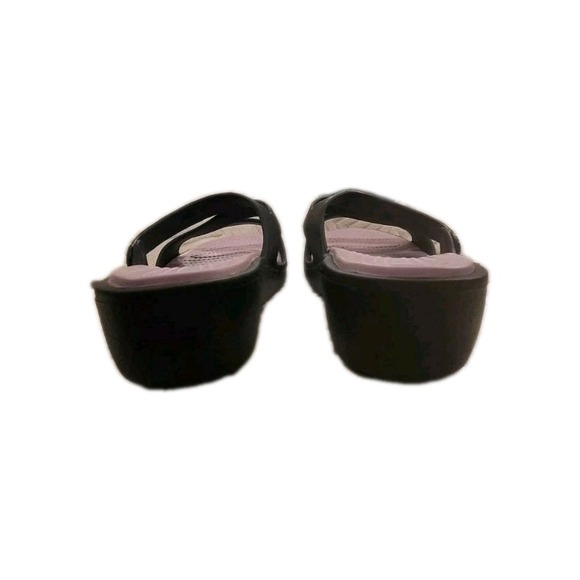 Crocs Size 10  Heeled Patricia Sandals Blue With  Purple Insoles - Picture 6 of 8